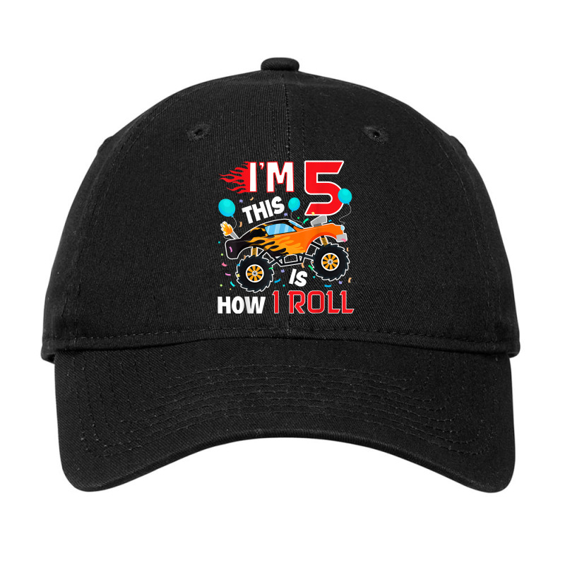 5th Birthday Gifts I'm 5 This Is How I Roll Monster Truck Adjustable Cap | Artistshot