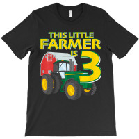 Kids 3 Year Old Green Farm Tractor Birthday Party Farmer 3rd Gift T-shirt | Artistshot