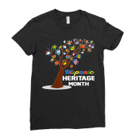 Countries Flags Latinx Hands Tree Hispanic Heritage Month Premium Ladies Fitted T-shirt | Artistshot