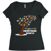 Countries Flags Latinx Hands Tree Hispanic Heritage Month Premium Women's Triblend Scoop T-shirt | Artistshot