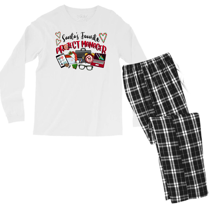 Santa's Favorite Project Manager Men's Long Sleeve Pajama Set | Artistshot