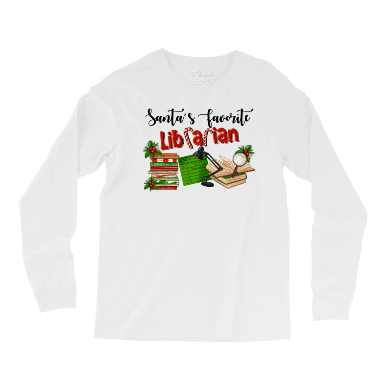 Santa's Favorite Librarian Long Sleeve Shirts | Artistshot