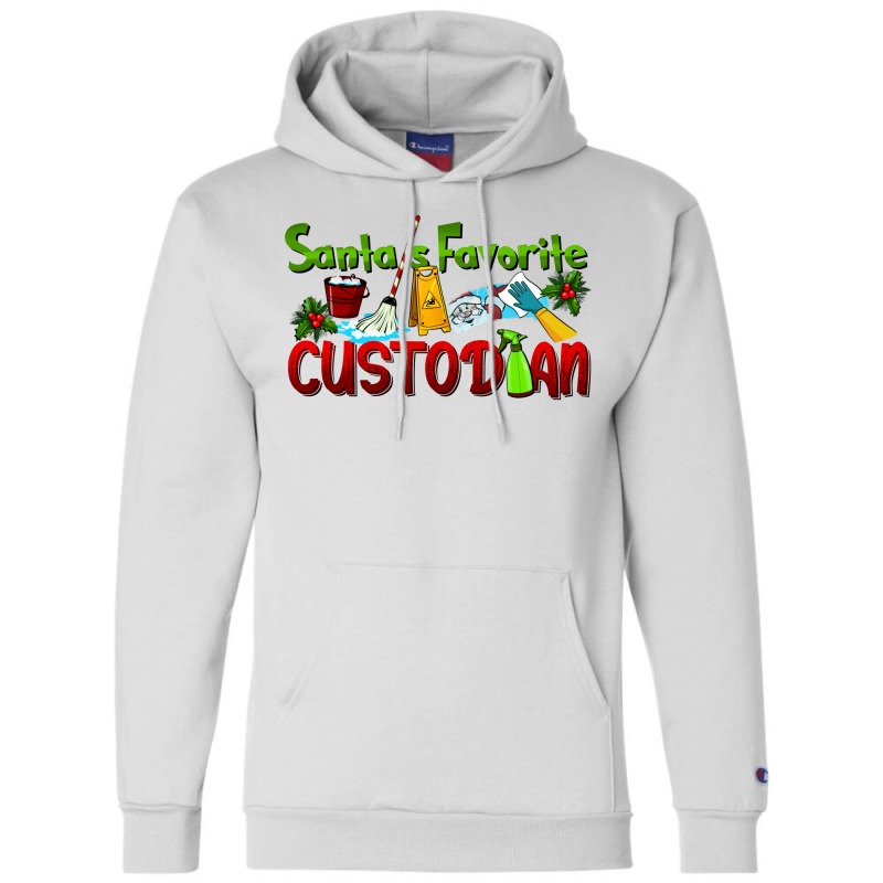 Santa's Favorite Custodian Champion Hoodie | Artistshot