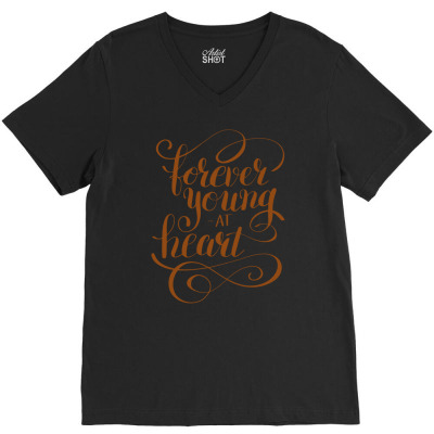 Forever Young At Heart V-neck Tee Designed By Handik4