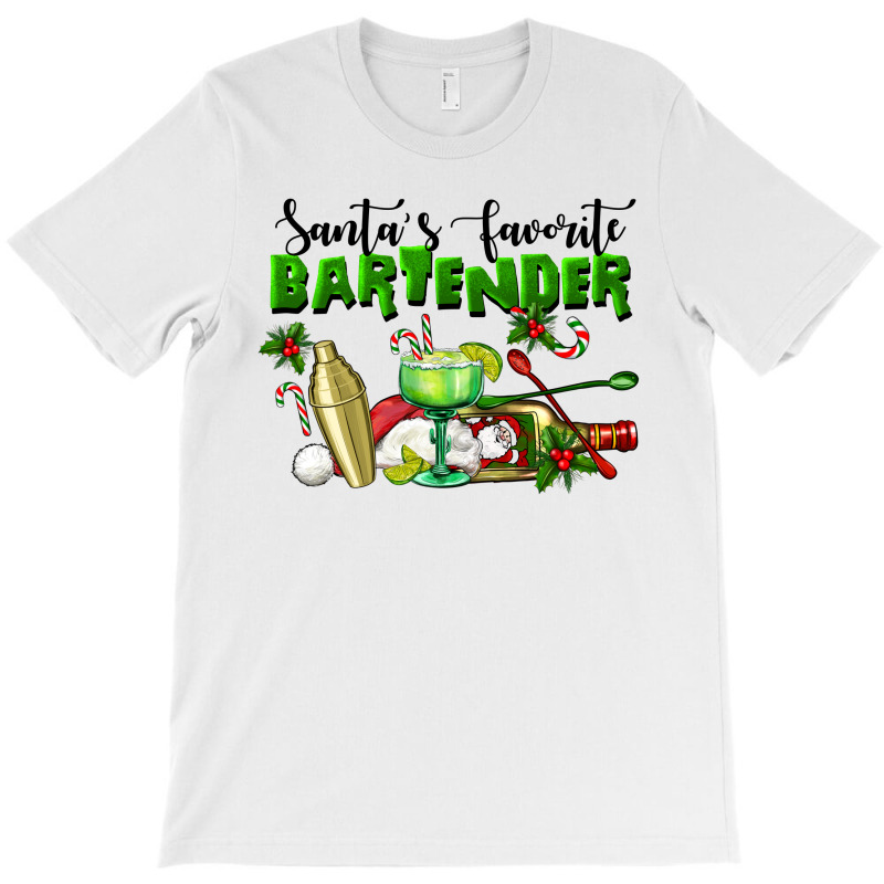 Santa's Favorite Bartender T-shirt | Artistshot