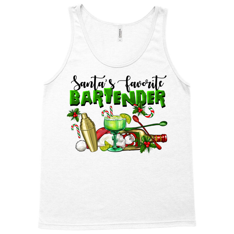Santa's Favorite Bartender Tank Top | Artistshot