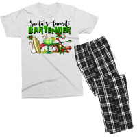 Santa's Favorite Bartender Men's T-shirt Pajama Set | Artistshot