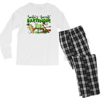 Santa's Favorite Bartender Men's Long Sleeve Pajama Set | Artistshot