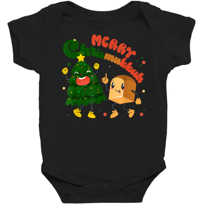 Groovy Merry Chrismukkah Happy Hanukkah Jewish Holiday Baby Bodysuit | Artistshot