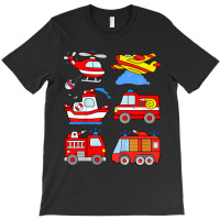 Kids Fire Engines Boys Toddlers Firefighter Boat Plane Helicopter T-shirt | Artistshot