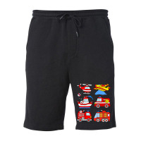 Kids Fire Engines Boys Toddlers Firefighter Boat Plane Helicopter Fleece Short | Artistshot