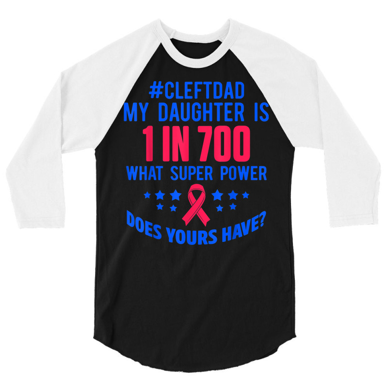 Cleft Palate Lip Dad Daughter Strong Awareness 3/4 Sleeve Shirt by Tee | Artistshot