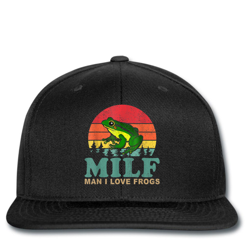 Milf Man I Love Frogs Funny Saying Frog Amphibian Printed Hat | Artistshot