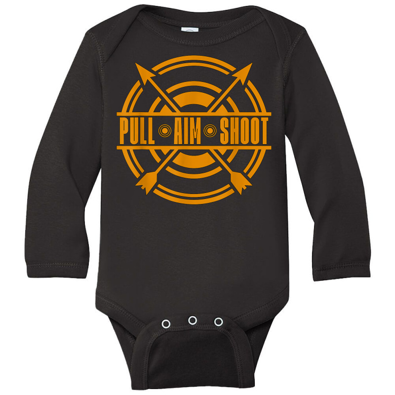 Pull Aim Shoot Bow Shooting Sports Crossbow Hunting Archery Long Sleeve Baby Bodysuit | Artistshot