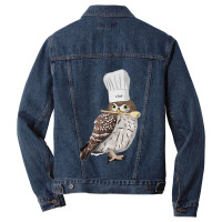 Little Owl Bird Kitchen Chef Hat Cooking Funny Biologist Men Denim Jacket | Artistshot