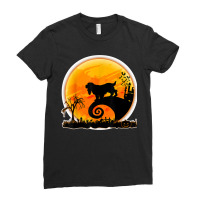 Cocker Spaniel Dog Scary And Moon Funny Halloween Costume Ladies Fitted T-shirt | Artistshot