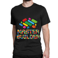 Master Builder Blocks Building Brick Builder Kids Funny Classic T-shirt | Artistshot