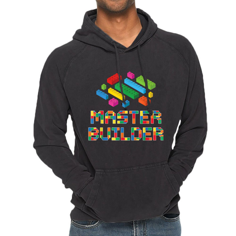 Master Builder Blocks Building Brick Builder Kids Funny Vintage Hoodie | Artistshot