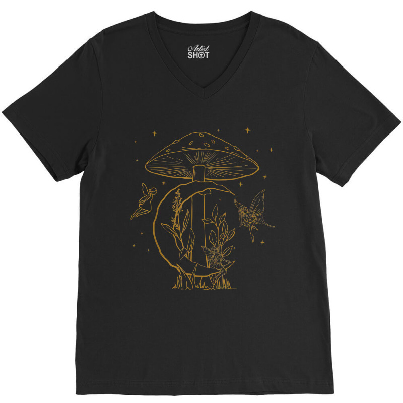 Fairycore Aesthetic Fairy Core Grunge Mushroom Moon Fairies V-neck Tee | Artistshot