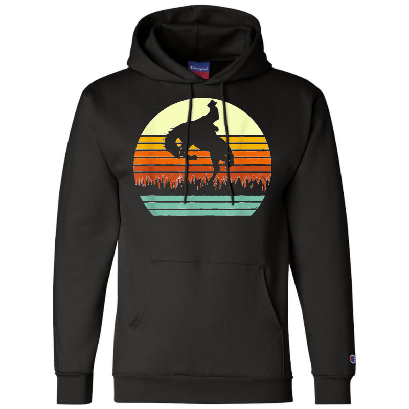 Rodeo Bucking Bronco Horse Retro Style T Shirt Champion Hoodie by MilesDanialMayberry | Artistshot