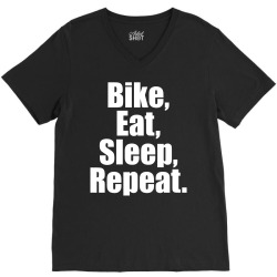 Bike Eat Sleep Repeat V-Neck Tee | Artistshot