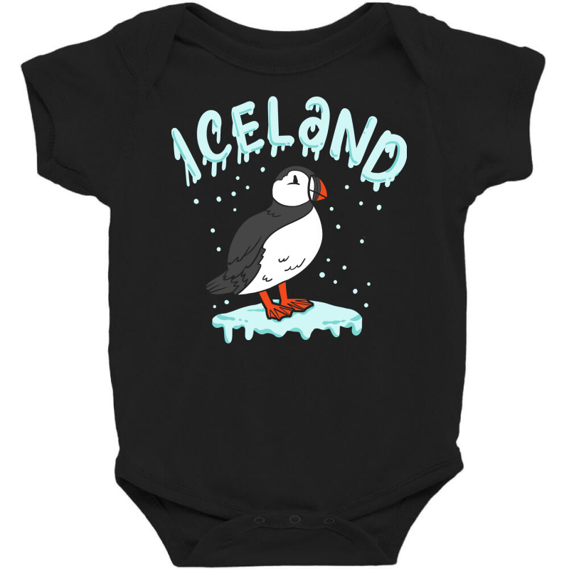 Iceland Puffin Travel Souvenir Cute Gift Sweatshirt Baby Bodysuit by cm-arts | Artistshot