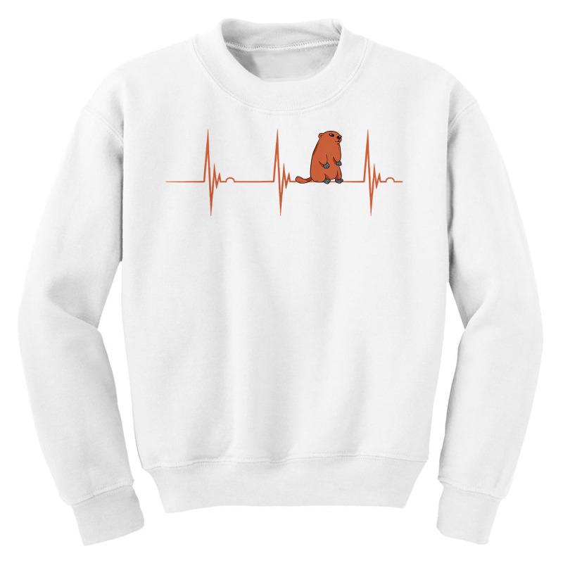 Marmot Rodent Ground Hog Heartbeat Ekg Pulseline T Shirt Youth Sweatshirt by cm-arts | Artistshot