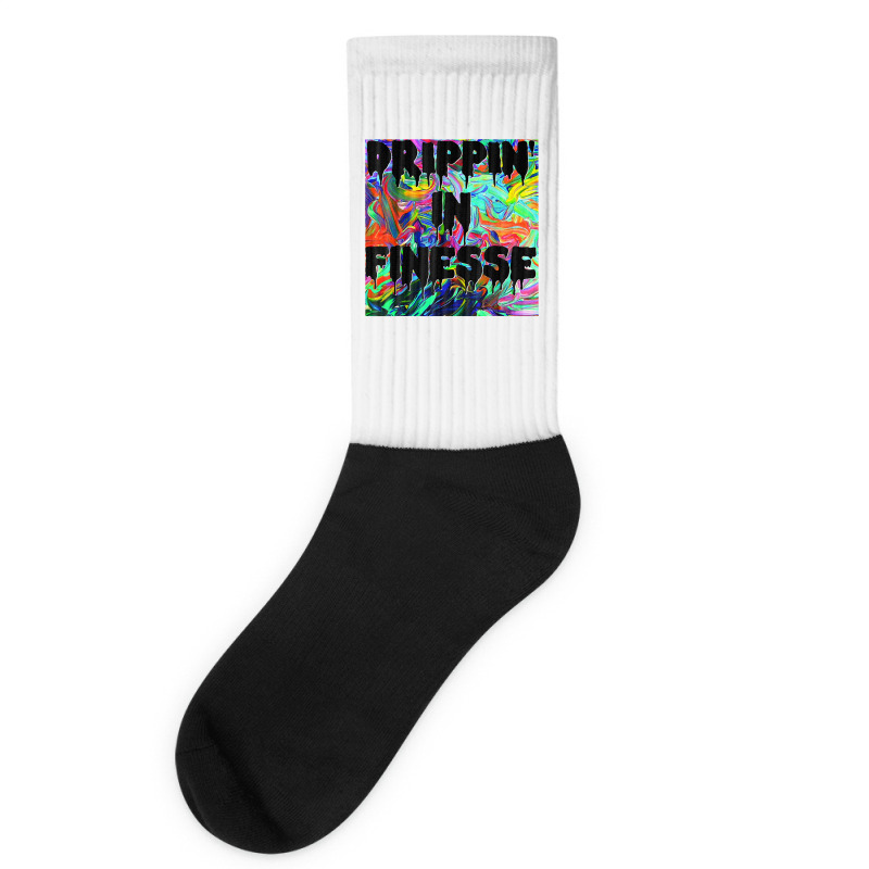 Drippin' In Finesse Colorful Bright Drip Party T Shirt Socks | Artistshot