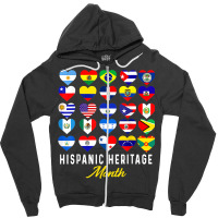 Hispanic Heritage Month Latin Nation Flags Heart Flags T Zipper Hoodie | Artistshot