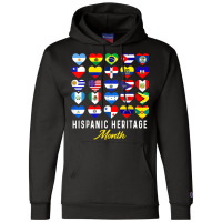 Hispanic Heritage Month Latin Nation Flags Heart Flags T Champion Hoodie | Artistshot