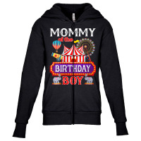 Womens Mommy Of The Birthday Boy Ringmaster Circus Theme Carnival V Ne Youth Zipper Hoodie | Artistshot