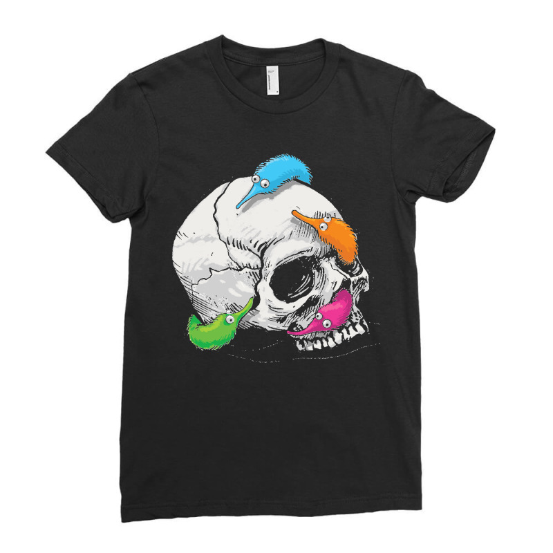 Worms On A String On A Skull Classic Ladies Fitted T-Shirt by TauwannaJessup | Artistshot