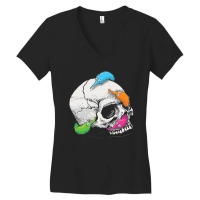 Worms On A String On A Skull Classic Women's V-neck T-shirt | Artistshot