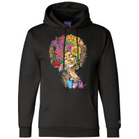 Afro Women Flowers Butterfly Latina African American Melanin Champion Hoodie | Artistshot