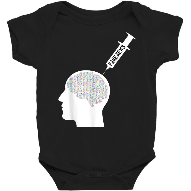 Funny Brain Injection Fake News Shirt Baby Bodysuit | Artistshot