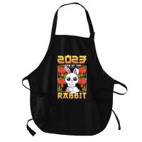 Year Of The Rabbit 2023 Chinese Zodiac Cute Kawaii Bunny Medium-length Apron | Artistshot