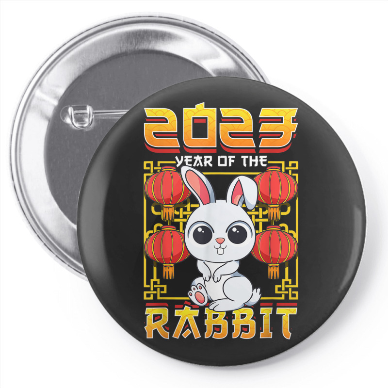 Year Of The Rabbit 2023 Chinese Zodiac Cute Kawaii Bunny Pin-back button by Halloween | Artistshot