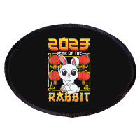 Year Of The Rabbit 2023 Chinese Zodiac Cute Kawaii Bunny Oval Patch | Artistshot