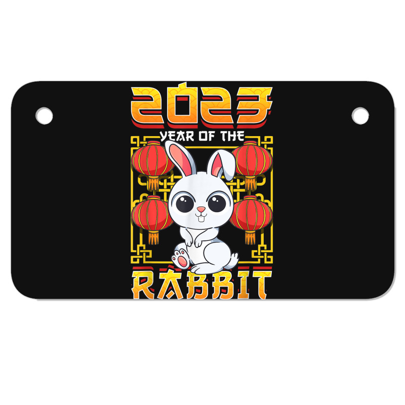 Year Of The Rabbit 2023 Chinese Zodiac Cute Kawaii Bunny Motorcycle License Plate by Halloween | Artistshot