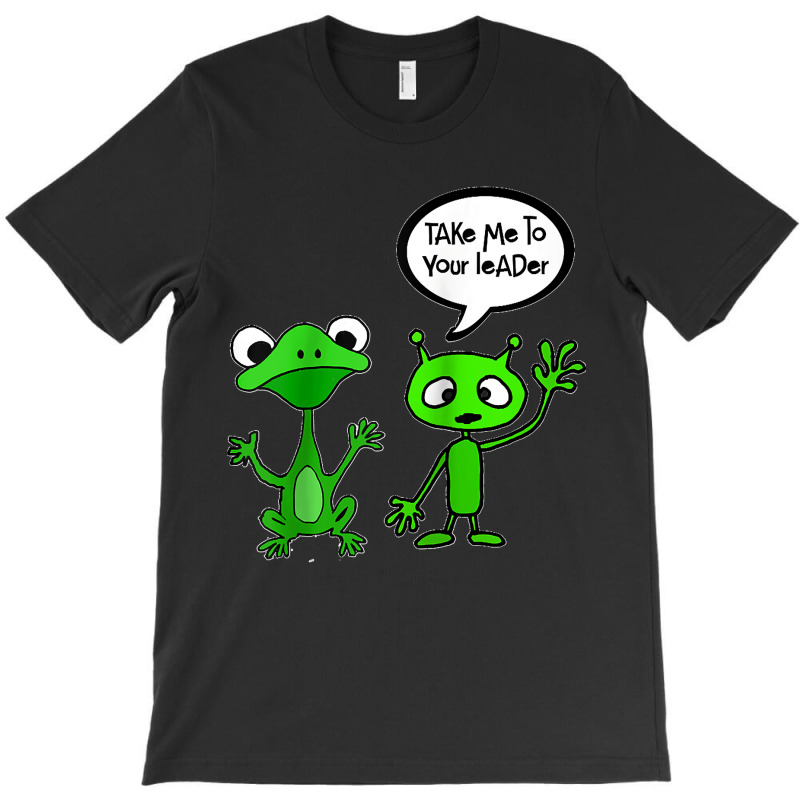 Smilemoretees Funny Martian Alien And Frog Take Me To Leader Raglan Ba T-shirt | Artistshot