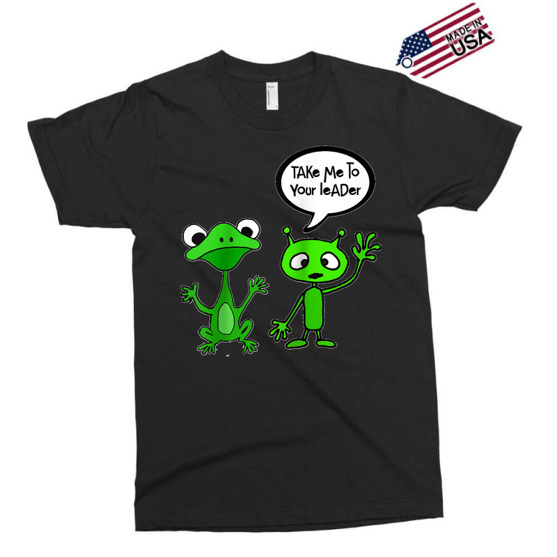 Smilemoretees Funny Martian Alien And Frog Take Me To Leader Raglan Ba Exclusive T-shirt | Artistshot