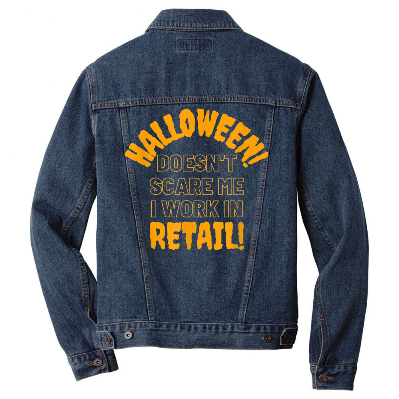 Halloween Retail Funny Work Attire T Shirt Men Denim Jacket by cm-arts | Artistshot