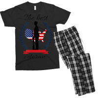 The Best Veteran Patriotic Army American Soldier Us Flag Men's T-shirt Pajama Set | Artistshot