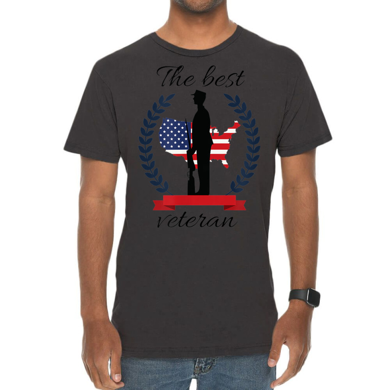 The Best Veteran Patriotic Army American Soldier Us Flag Vintage T-shirt | Artistshot