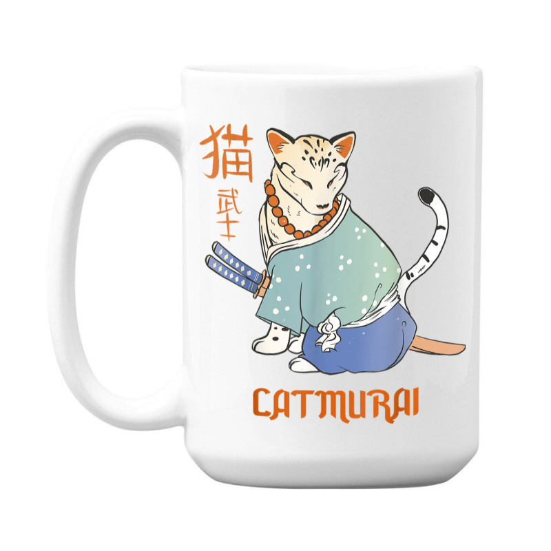 Cat Samurai Catmurai Japanese Warrior Funny Cats With Katana 15 Oz Coffee Mug | Artistshot