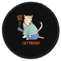 Cat Samurai Catmurai Japanese Warrior Funny Cats With Katana Round Patch | Artistshot