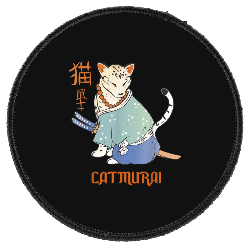 Cat Samurai Catmurai Japanese Warrior Funny Cats With Katana Round Patch | Artistshot