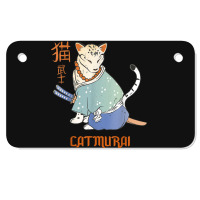 Cat Samurai Catmurai Japanese Warrior Funny Cats With Katana Motorcycle License Plate | Artistshot