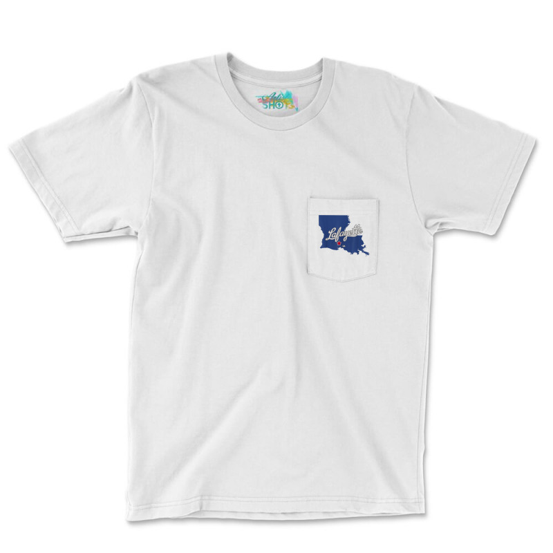 Lafayette Louisiana La Map T Shirt Pocket T-shirt | Artistshot