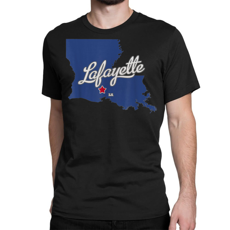 Lafayette Louisiana La Map T Shirt Classic T-shirt | Artistshot